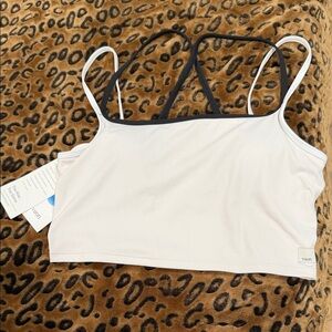 Vuori Cream color top with Black Straps